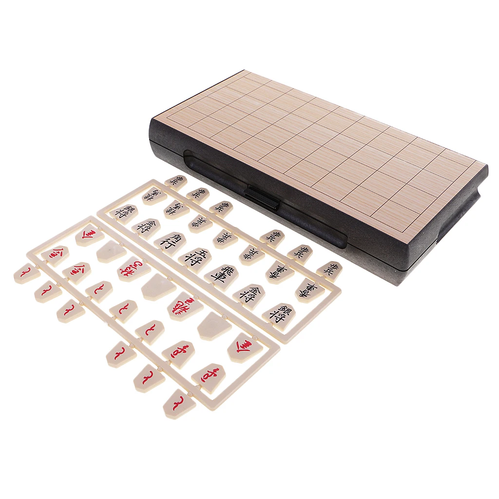 Shogi Japanese Chess Magnetic Travel Game Set-9.8-inches, Jogo de Tabuleiro  Dobrável Portátil, Brinquedos Educacionais /presente para crianças e