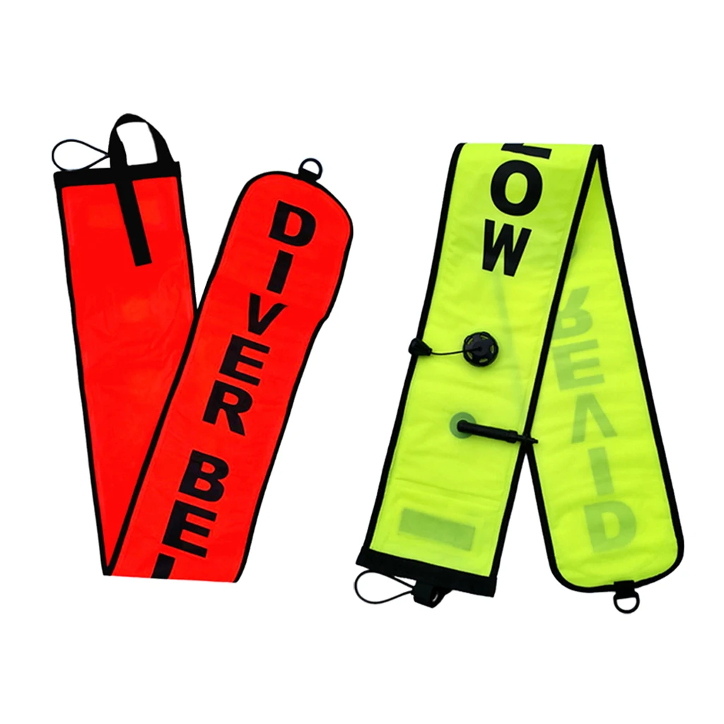 

2x Underwater Diving Safety Hi vis Scuba Diver SMB Surface Marker Buoy Equipment