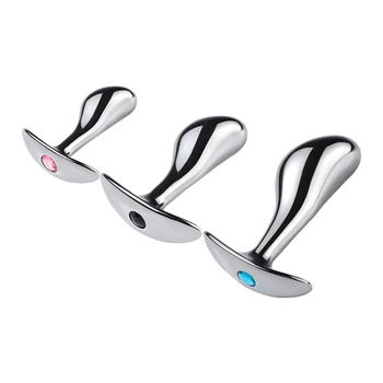 Anal Plug Sex Toys Stainless Smooth Steel Butt Plug Tail Crystal Jewelry Trainer for Women/Man Anal Dildo Adults Sex Shop 5