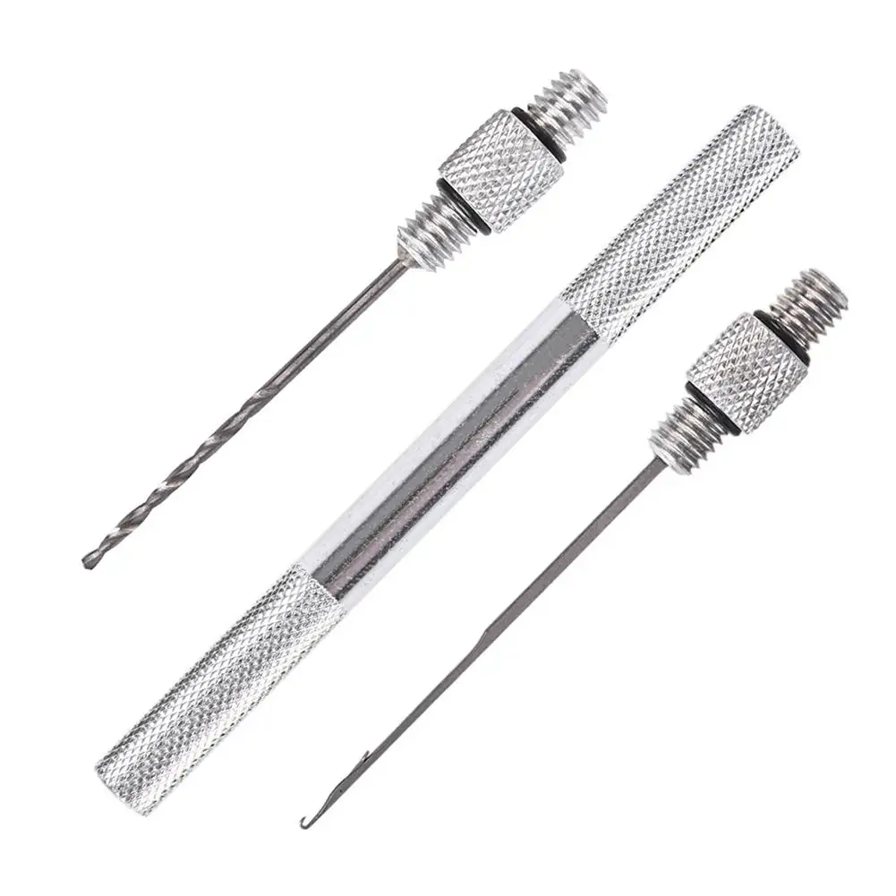 Equipo de aparejos de pesca de carpa 3 en 1, juego de herramientas de aguja de cebo, aguja de taladro de pez con mango de aleación de aluminio antideslizante