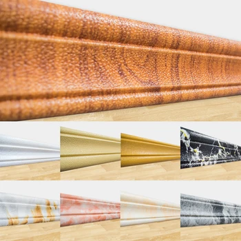 

3D Marble Self-adhesive Foam Waterproof Baseboard Wallpaper For Kitchen Walls Roll Kick adhesive waist line wall living room