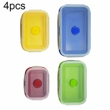 4 шт. коробки для хранения пищевых продуктов пластиковые прочные и практичные складной для хранения корма коробки для микроволновой печи ланч-боксы контейнеры