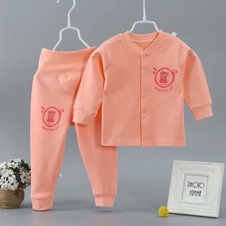 HereNice/Детский комбинезон для маленьких мальчиков и девочек; плотная однотонная теплая Пижама; пижамный комплект; одежда для сна
