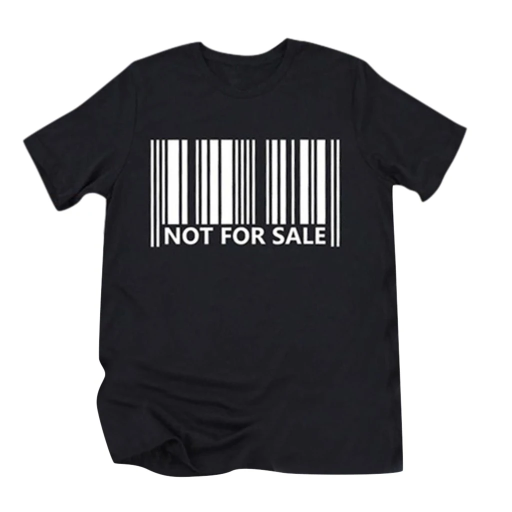 Camisetas con estampado de código de barras para mujer, ropa con estampado  de código de barras