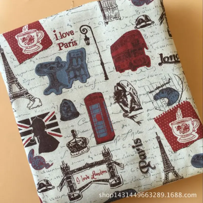 Рождественская винтажная тканая полиэфирная хлопковая ткань для украшения дома швейный материал для Наволочки Чехол 45x150 см CP08