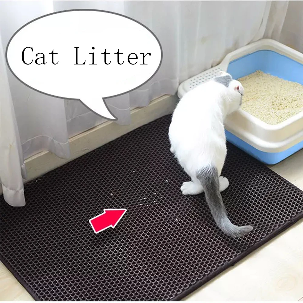 Cat Litter Mat Waterproof Double Layer Honeycomb Kitty Trapping Pet Clean Pad Products cat litter catcher | Дом и сад