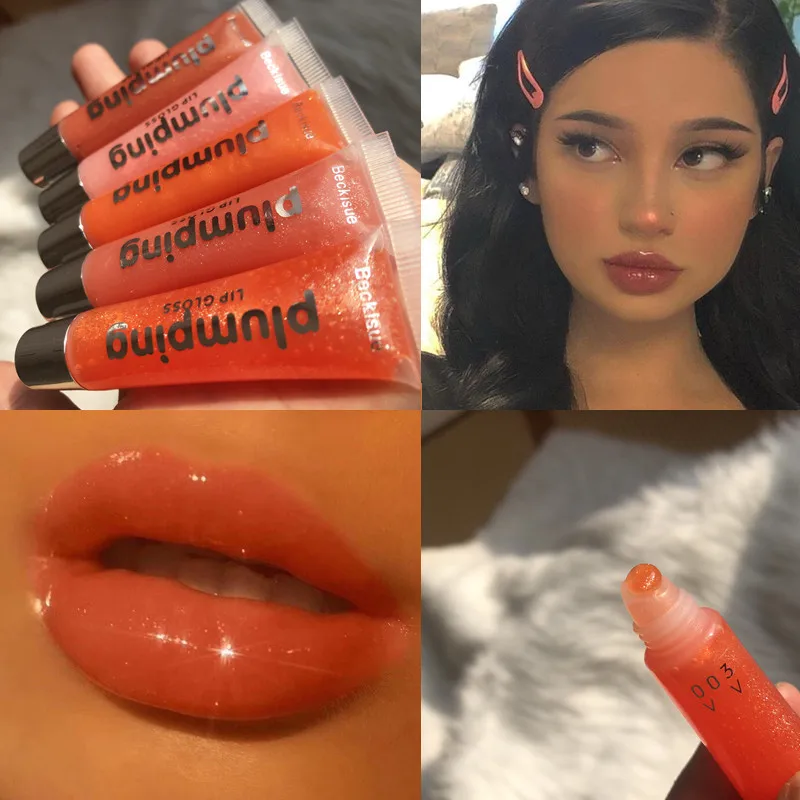 Wet Cherry Gloss Plumping Lip gloss Lip Plumper Makeup Big Gloss Moisturizer Plump Volume Shiny Vitamin E Mineral Oil