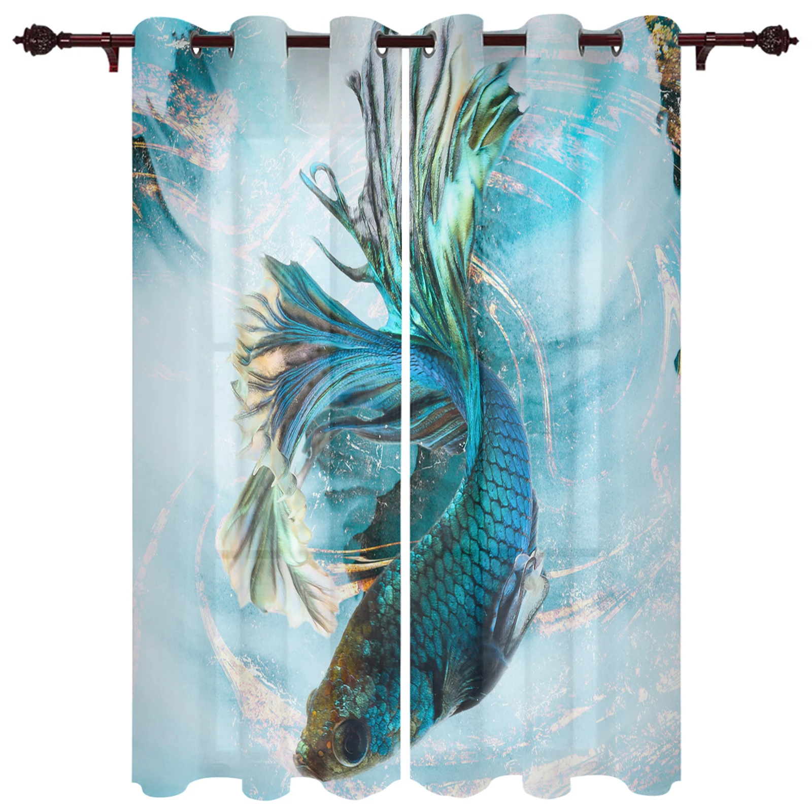 Cortinas decorativas de abstracto para el hogar, Gazebo de exterior, jardín, terraza, Betta, dormitorio y sala de estar|Cortinas| - AliExpress