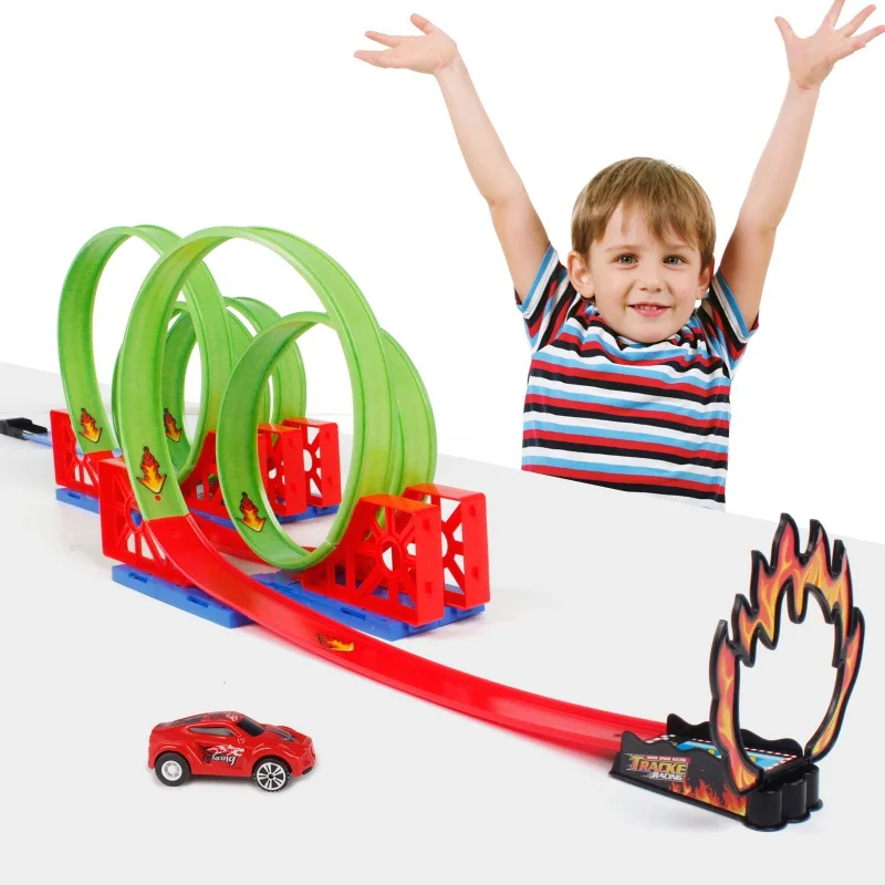 

DIY Kids Toys Railway Magic Flexible Track Rail Racing Car Flexible Railway Assembly Model Kids Educational Toys for Children