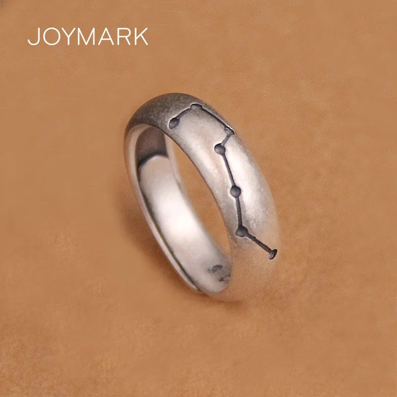 

JOYMARK Big Dipper S990 кольца из стерлингового серебра Регулируемые кольца для пар ювелирные изделия из настоящего серебра TSR146