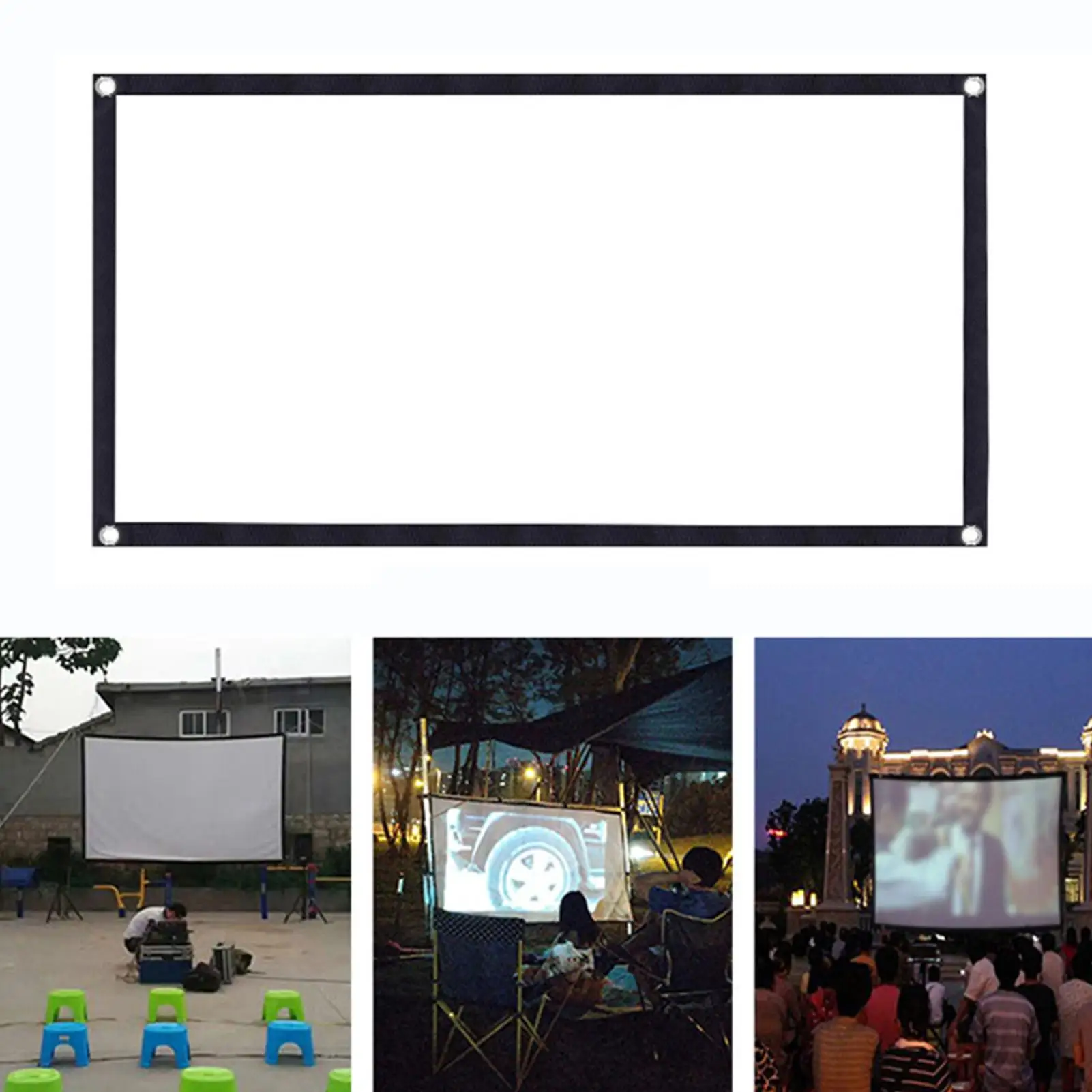 72/84/100/120 inch 4:3 High-density Folding Polyester Projection Video Screen Projector Film Home Office For HD Projector