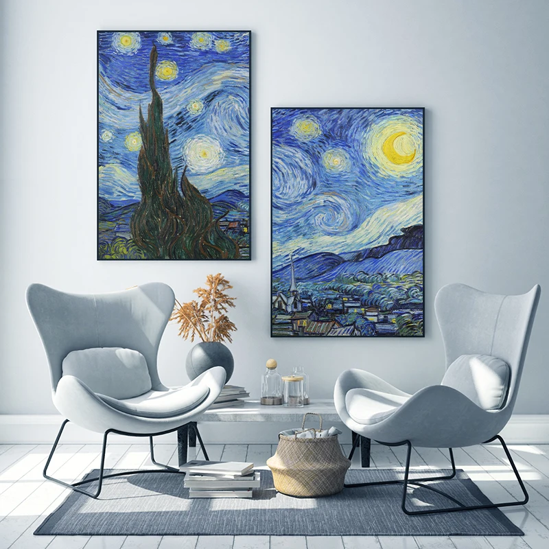 

World Famous Van Gogh Starry Night Canvas Poster Art Wall Paintings For Living Room Bedroom Posters And Prints Home Decoration
