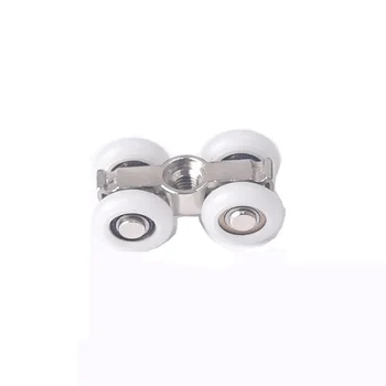 

10PCS/LOT Small Width 21.5mm Shower Glass Room Sliding Door Fitting Hanging Pulley Wheel Four Roller Wheel Pulley