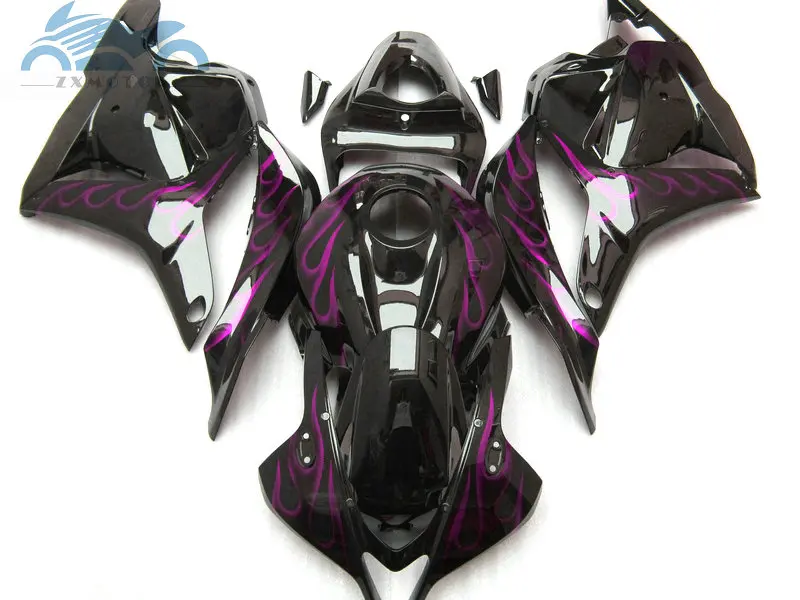 Customized OEM fairing kit fit for Honda CBR600RR 2009 2010 2011 CBR 600 RR 600RR 09 10 11 black purple flames fairing kits ZT04