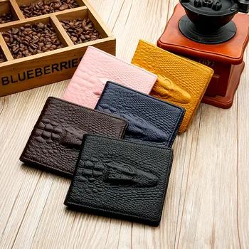 

Stylish selling portable Crocodile pattern real leather multi-card holster multi-function wallet driving license