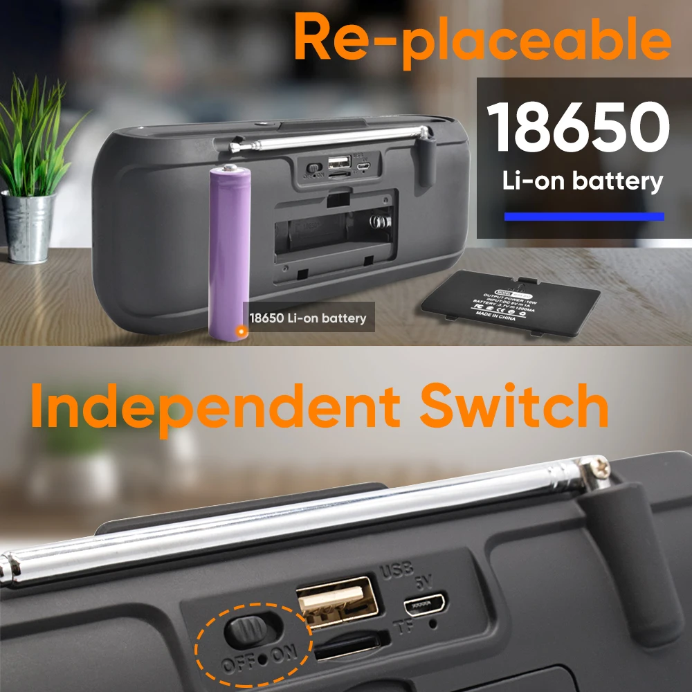 Deelife портативный Bluetooth динамик с радио FM 10 Вт стерео Открытый мощный Музыкальный