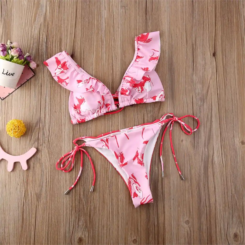 pink flower bathing suit