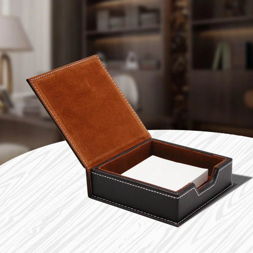 

Office Stationery Business Organizer Memo PU Leather Sundries Hotel School Notes Box Desktop Home Card Storage Table