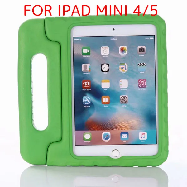 Fundas для IPad Mini 4 чехол для детей роскошный EVA пены Стенд противоударный чехол для Apple IPad Mini 5 1 2 3 retina с ручкой - Цвет: Mini 45 Green