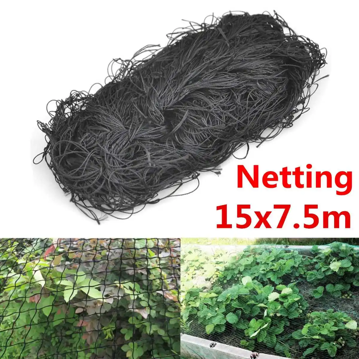 

7.5*15M Plastic Anti Bird Netting Pond Net Protection Crops Fruit Tree Vegetables Flower Garden Mesh Protect Pest Control