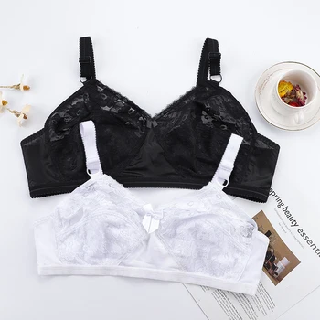 

Yenlice big size bras for Women Bralette Deep V Lace E cup white Bra Wireless transparent Underwear Sexy Lingerie Soft Thin Bras