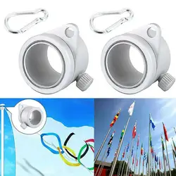 Aluminum Alloy Flag Pole Rings 360 Degree Rotating Kit Flag Carabiner Flagpole For 0.75-1.02Inch Rings Mounting Flagpole H4V9