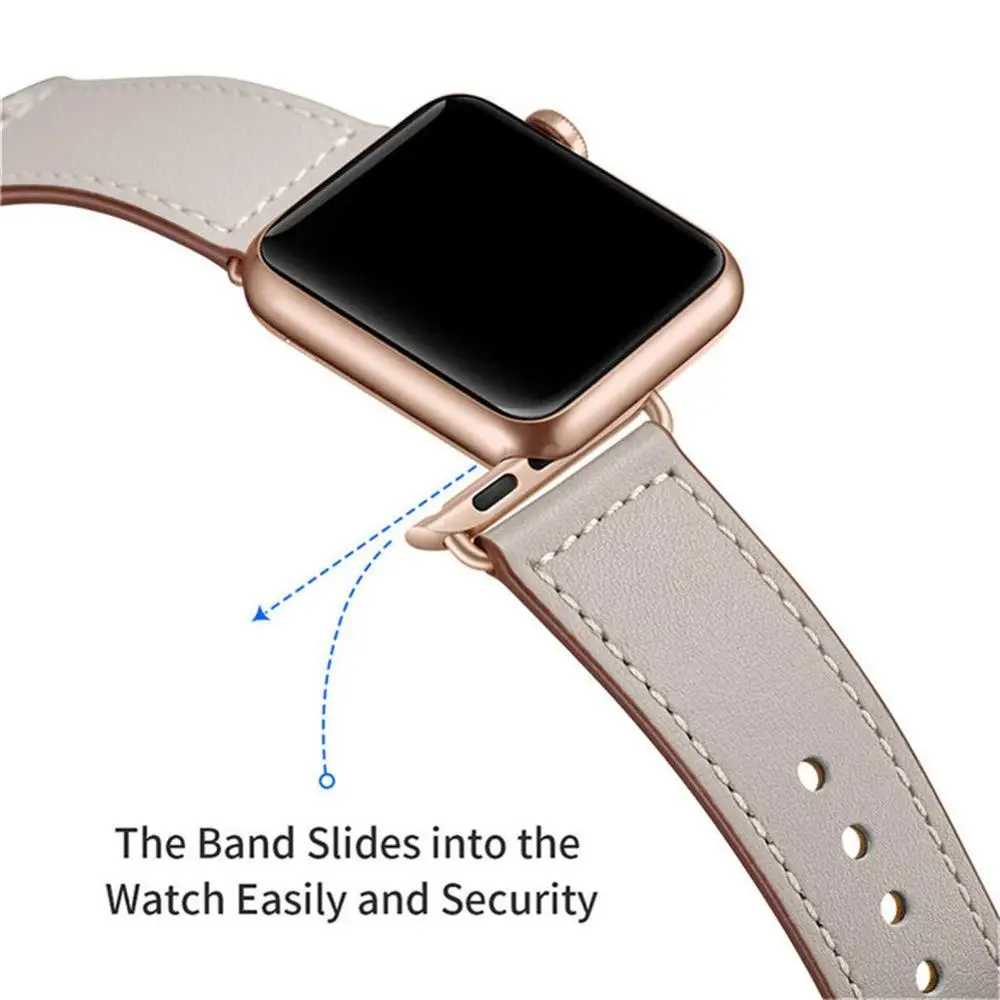 Ремешок из натуральной кожи для apple watch band 42/38 мм браслет 4 44/40 iwatch series 3/2/1|Ремешки