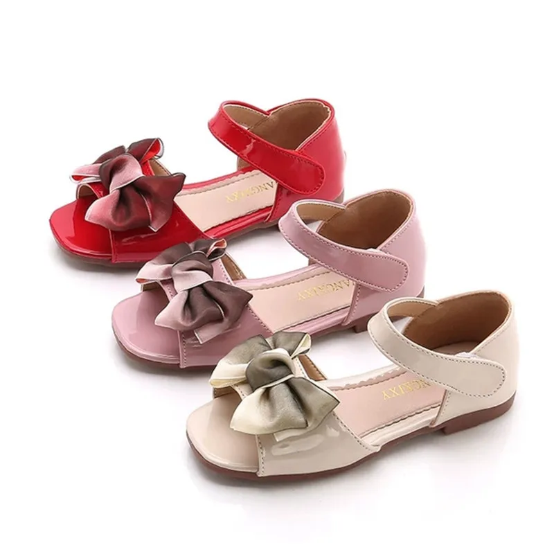 

Red Pink beige Summer Kids Sandals Girls Princess Shoes Baby Girls Shoes chaussure fille 3 4 5 6 7 8 9 10 11 12-14years Old Kids