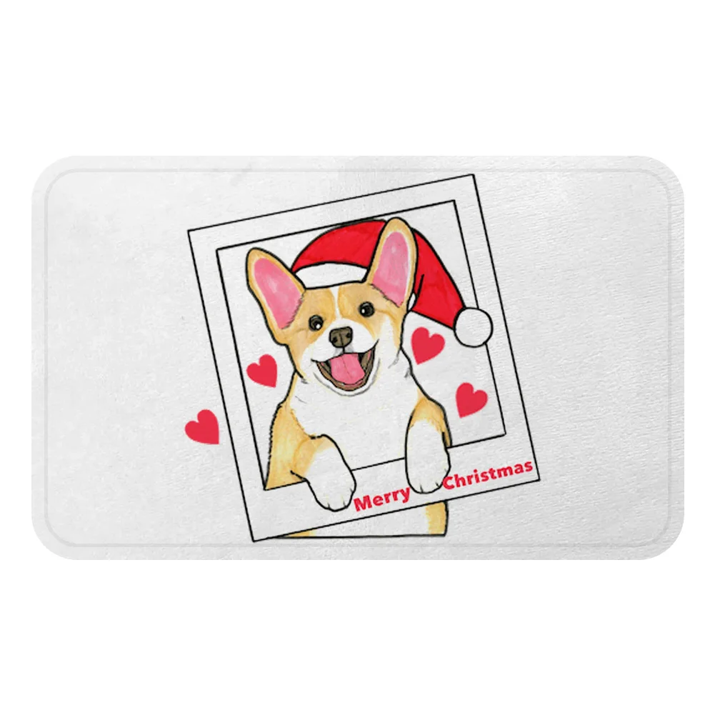 Коричневый Merry Christmas собака корги животное друг коврик для щенка коврик для ванной декоративный Противоскользящий коврик комната автомобиль пол барная подложка домашний декор для дверей - Цвет: Коричневый