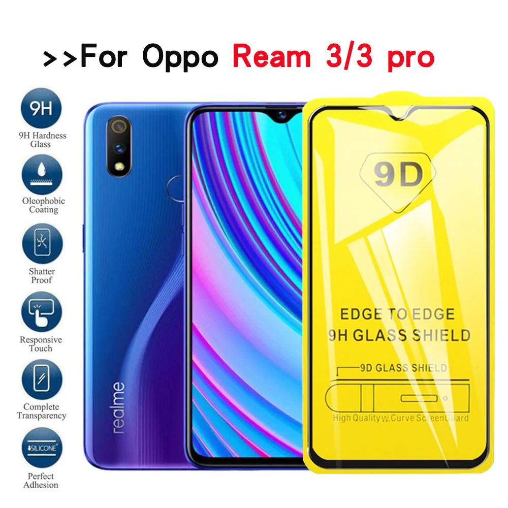 

9D Tempered glass for oppo Realme 3 pro glass RMX1851 Full coverage screen protector for Realmi 3 RMX1821 Realmi3 3pro Real mi 3