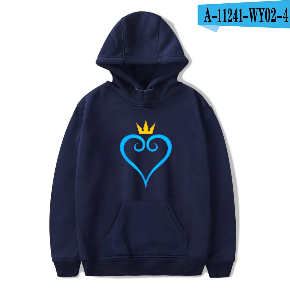 Повседневные топы kingdom hearts, толстовки для мужчин и женщин, Harajuku, толстовки, Осень-зима, с капюшоном, в стиле хип-хоп, толстовки kingdom hearts, пальто, 4XL - Цвет: navy blue