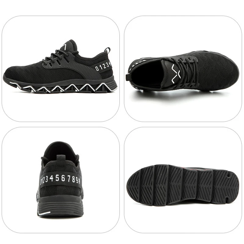 Indestructible Men's Construction Site Safety Shoes Smash-proof Steel Toe Cap Work Safety Boots Breathable Deodorant Sneakers 50