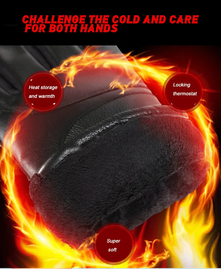 Перчатки женские зимние большие семь сенсорных экранов зимние перчатки мужские и женские перчатки дл пар ветрозащитные водонепроницаемые кожаные перчатки теплые g