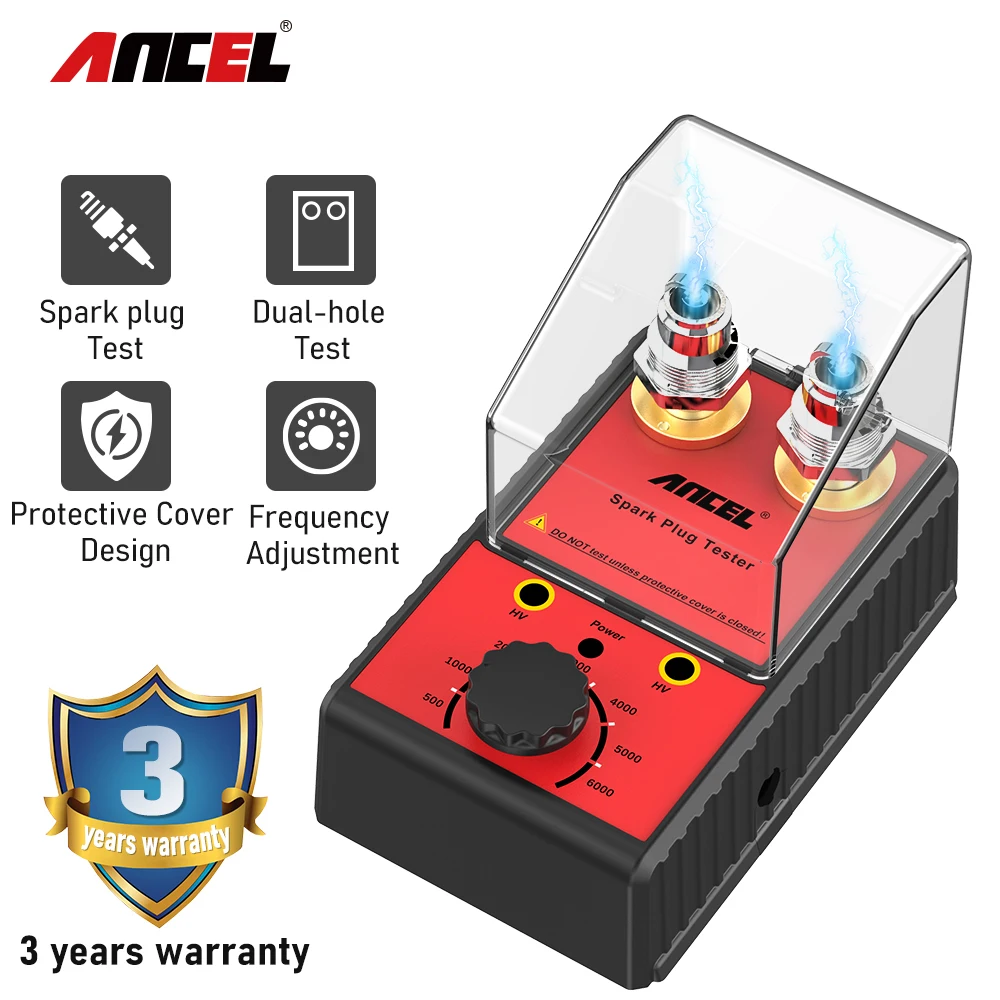Ancel Car Motorcycle Diagnostic Tool Car Spark Plug Tester Ignition Testers Automotive Diagnostic Tool Double Hole Analyzer