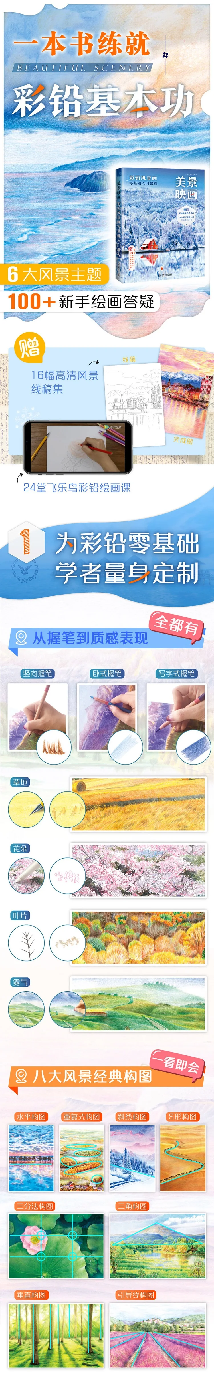 Pemandangan Yang Indah Mewarnai Buku Warna Pensil Landscape Lukisan Menggambar Art Book Nol Dasar Buku Tutorial