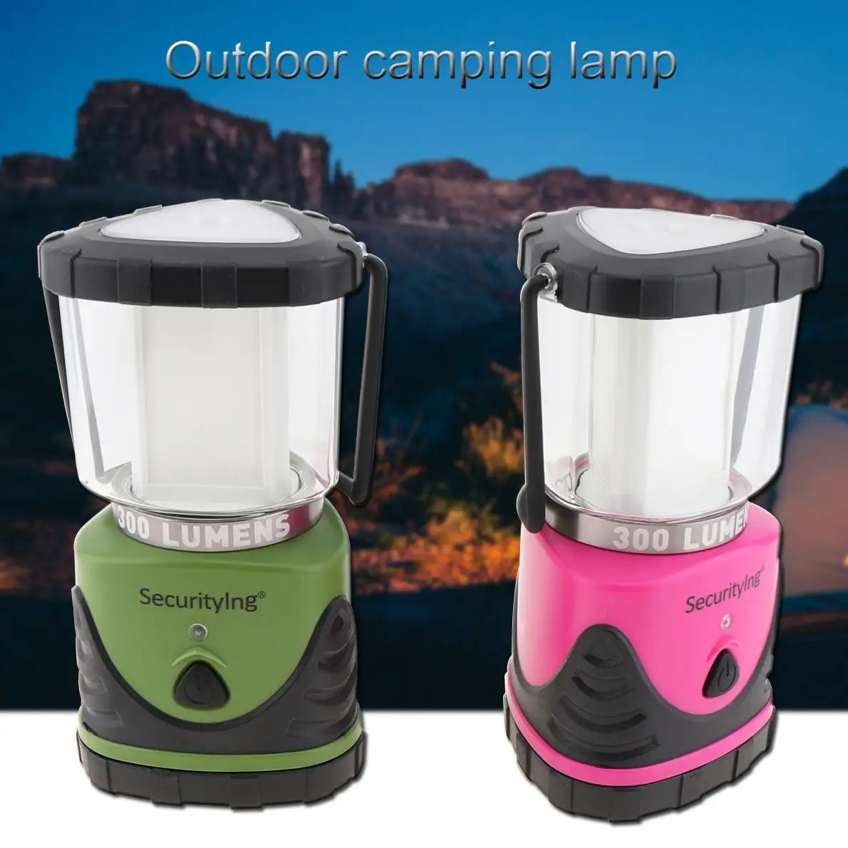 

SecurityIng Outdoor LED Lantern Ultra Bright 12LED 300lm 3 Mode Battery Powered Shockproof Waterproof Camping Lantern for Hiking