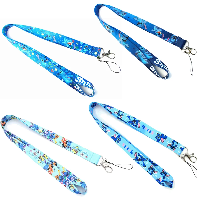 Милые аниме Мультяшные Lilo& Stitch lanyards работы id значок кнопочный телефон держатель шеи висячая веревка шнурок для ключей ремни Прямая