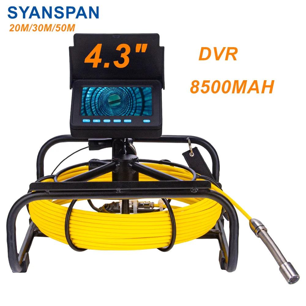 Pipe Inspection Camera 10-20-30-50M, SYANSPAN Sewer Camera with DVR 16GB FT Card Drain Industrial En