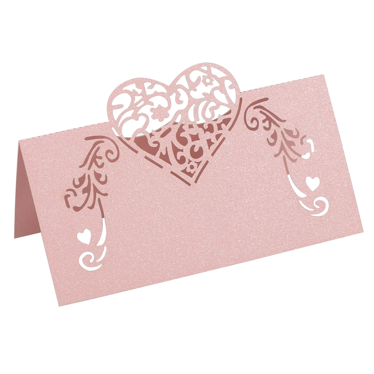 50pcs Cut Heart Shape Table Name Card Place Card Wedding Party Decoration Favor(Pink