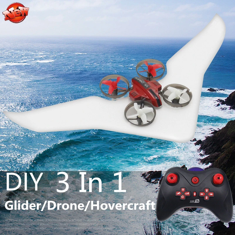 Наземное Вождение за пределами Fly RC Квадрокоптер модель мальчик подарок 3 в 1 Режим Land Sky дистанционное управление RC Дрон на воздушной подушке фиксированное крыло планер