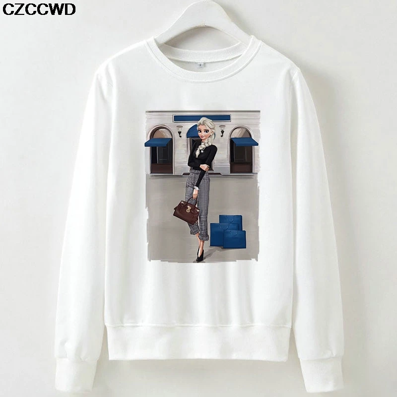 

CZCCWD Polerones Mujer 2019 Hipster Female Clothes Princess Fashion Harajuku Sweatshirt Streetwear Leisure Long Sleeve Hoodies