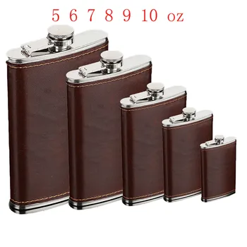

5-10oz Portable Hip Flask Stainless Steel Whiskey Alcohol Flask Cap Pocket Wine Bottle