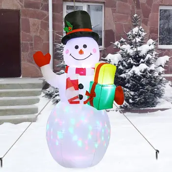 

Christmas Illuminated Inflatable Yard Decoration Big With Rotating LED Christmas Snowman Decoration Props Decor
