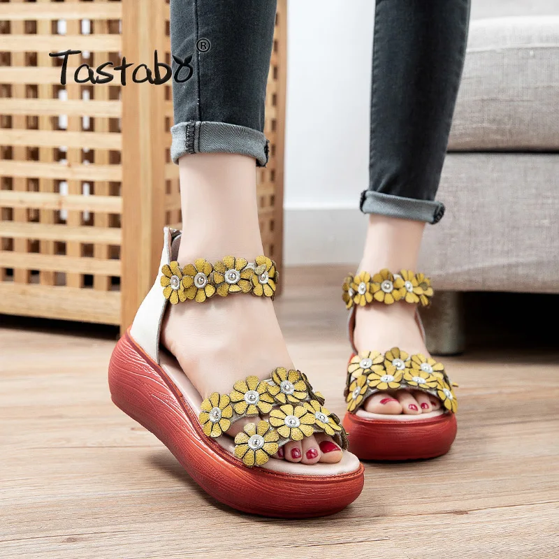 Сандалии женские с открытым носком босоножки на танкетке Повседневная пляжная