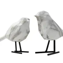 Скандинавские креативные мраморные украшения в виде птиц, Смола животных ручной работы расположение винного шкафа домашние украшения в форме животных