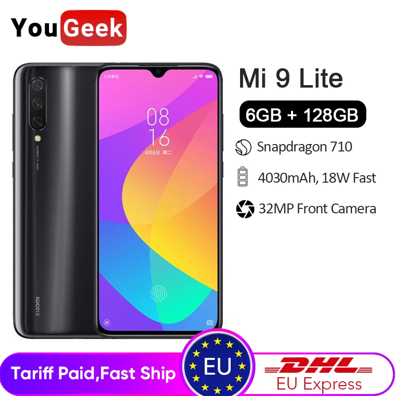 В наличии глобальная версия Xiaomi Mi 9 Lite Mi9 6 ГБ 64 Гб Смартфон Snapdragon 710 39 "экран 48MP Quad