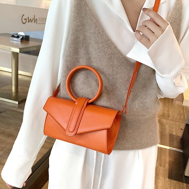 Diagonal Bag Hand Bag Women's 2021 Fashion Simple Designer Handbag Woman Luxury Pu Leather Solid Color Clutch Ladies 2