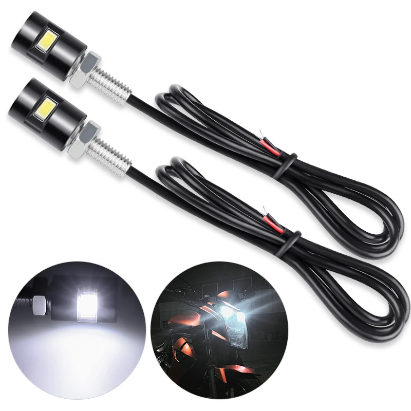 1 Pair motorcycle universal modified LED license plate screw light electric 12V car motorcycle eagle eye lamp decorative light motorcycle led lights motorcycle accessories car led lights