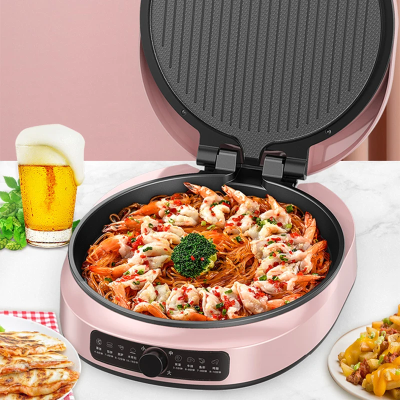 

1600W electric baking pan, crepe maker, kitchen double-sided heating multi-function electric frying pan