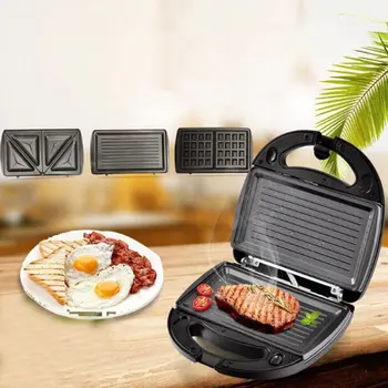 

3 In 1 Multifunctional Electric Mini Waffle Sandwich Maker Grilling Machine Breakfast Waffle Maker Cake Maker